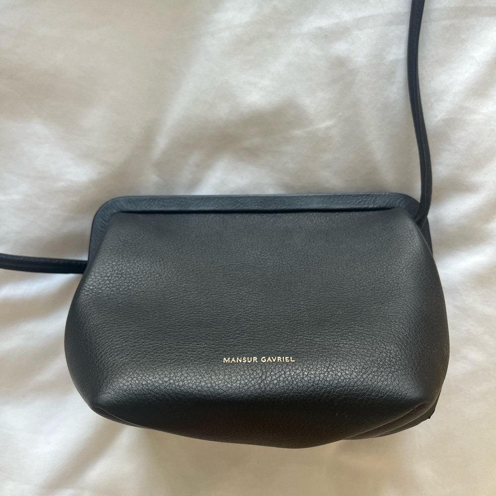 Mansur Gavriel Black Mini Bloom Leather Bag